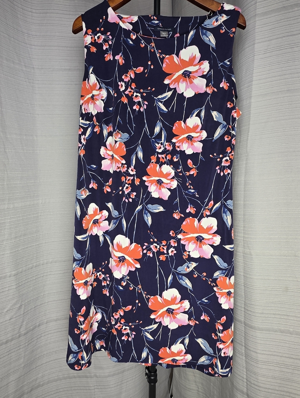 Tommy Hilfinger Floral Shift Dress Size 16 Preppy Office Business Lightweight